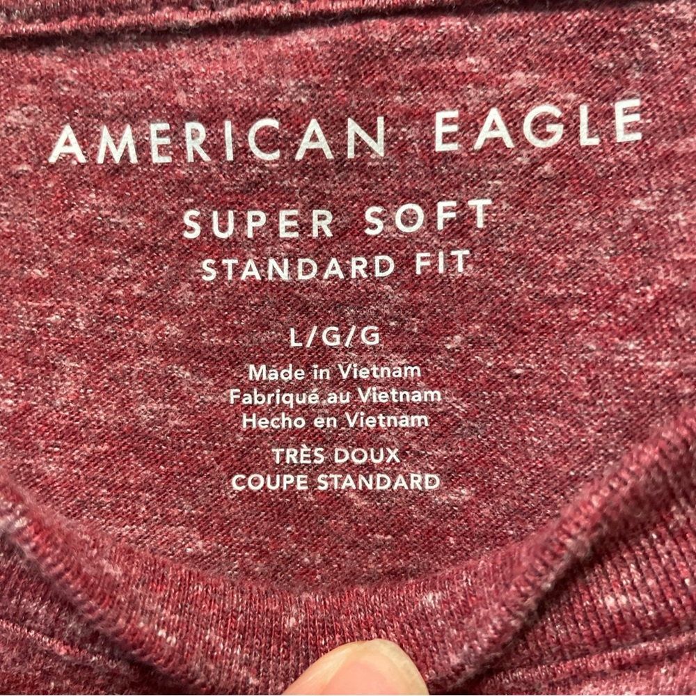 Vintage American Eagle‎ Super Soft Standard Fit Cotton Long Sleeve Tee Maroon Lg